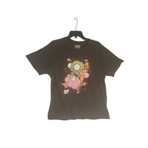 Nickelodeon Invader Zim Gir and Pig Graphic T-Shirt Black Mens Large L/G